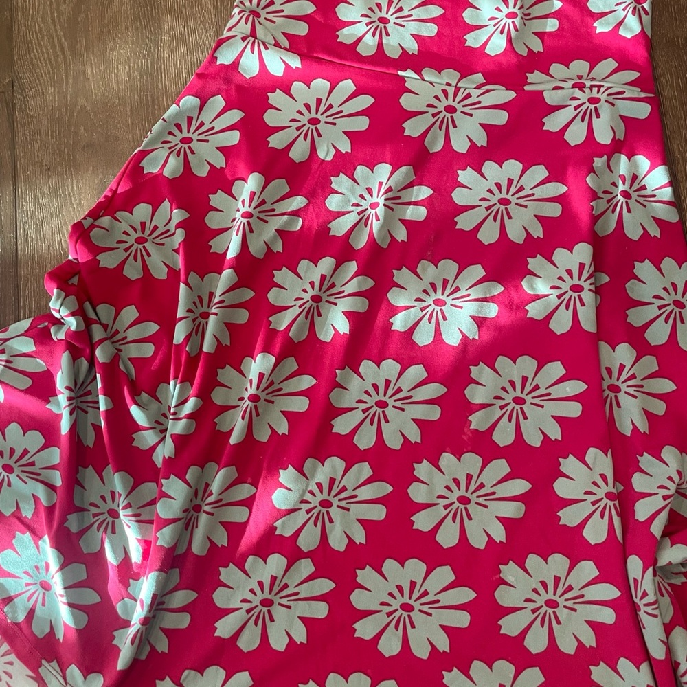 LuLaRoe Pink and Mint Floral Skirt